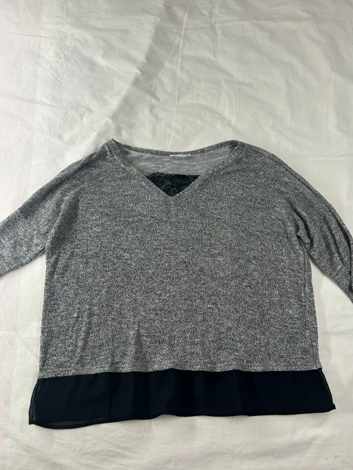 Blouse à manches longues promod gris argenté
